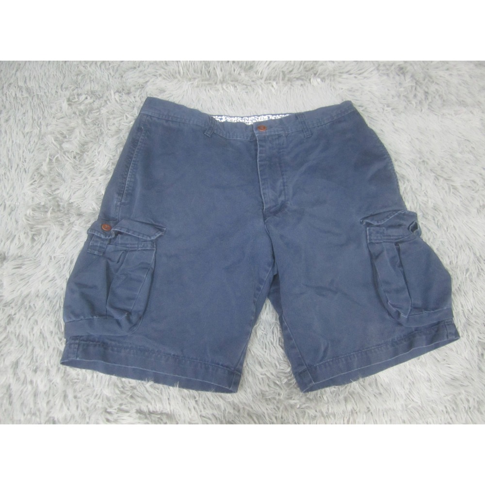 LINCS DC & CO Mens Shorts Size 34 Cargo Pocket Blue‎ Canvas Flat Front Bermuda
